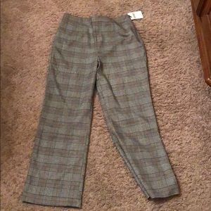 high rise glen plaid pants